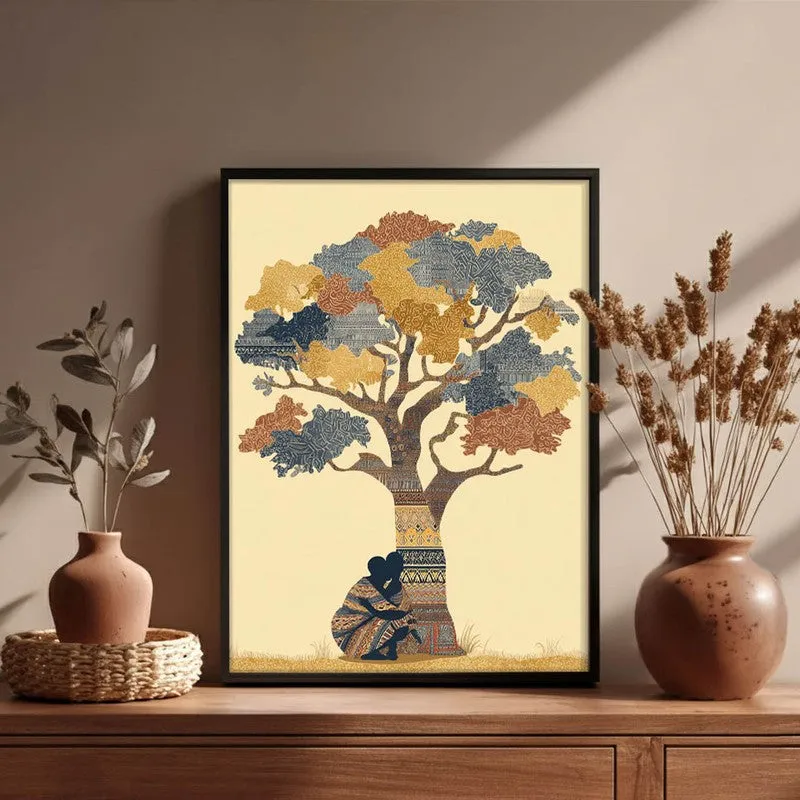 Kalpavriksha Canvas Wall Painting With Black Frame media 3