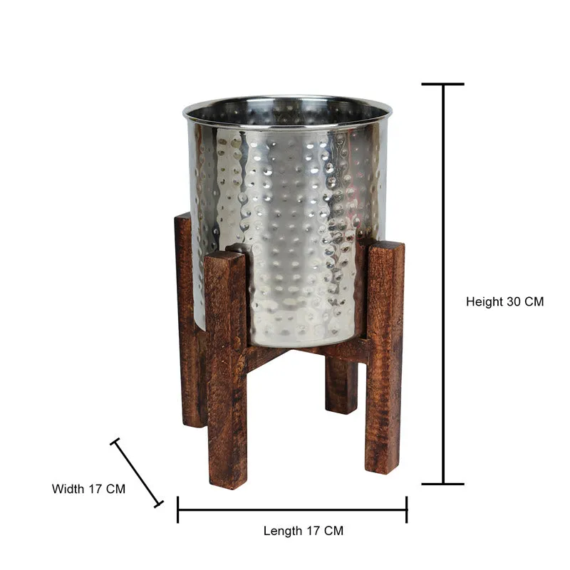 Hita Stainless Steel Planter - Silver media 5
