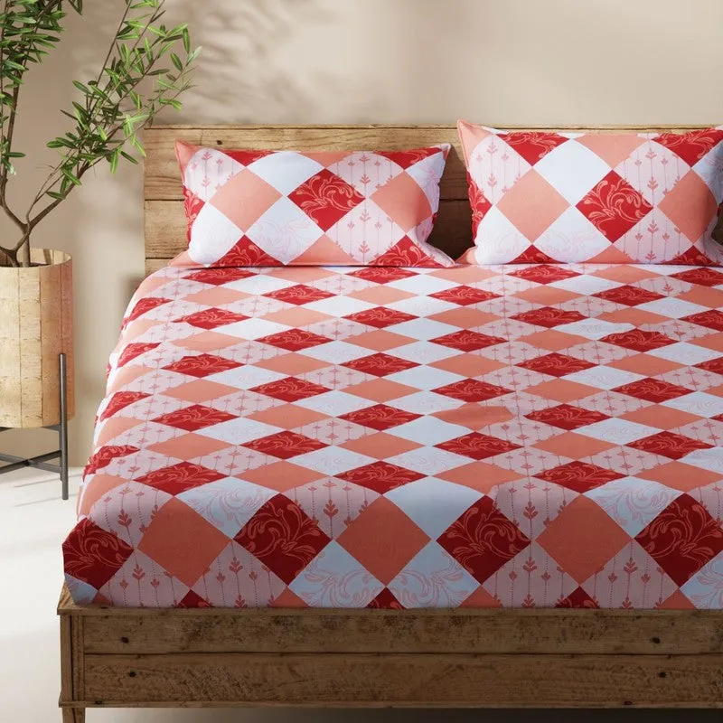 Bralin Bedsheet (Red,Orange) - 115 GSM media 4