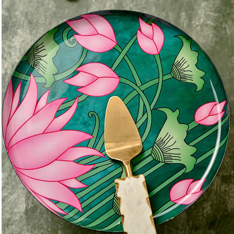 Lotus Scape Metal Cake Stand media 4