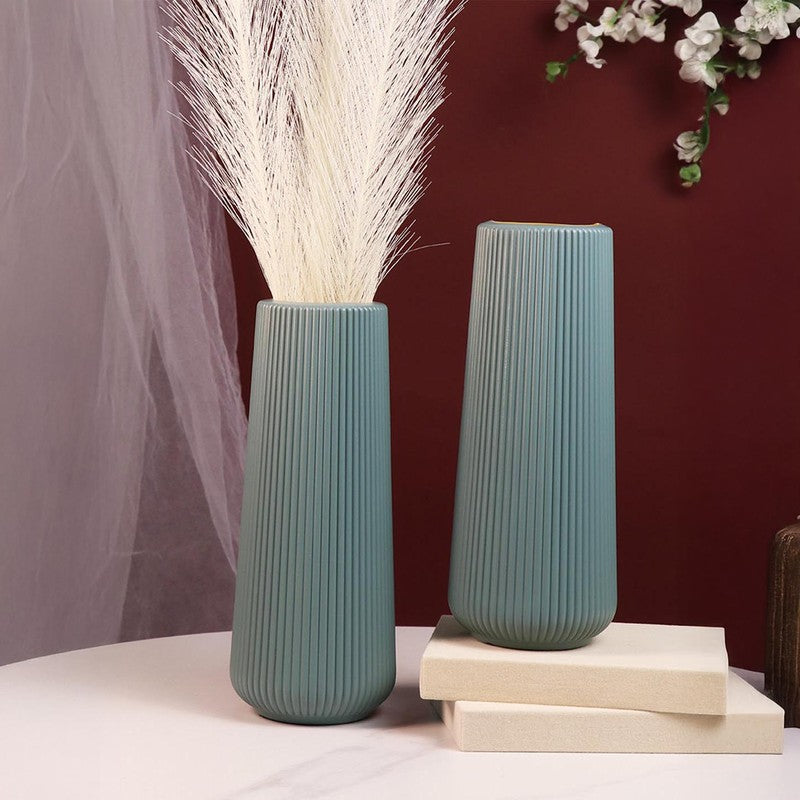 Verdant Line Vase - Set Of Two