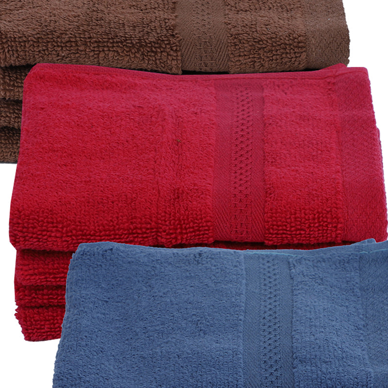Nuage Cotton Hand & Face Towel (Brown, Red & Blue) - Set Of Twelve media 3