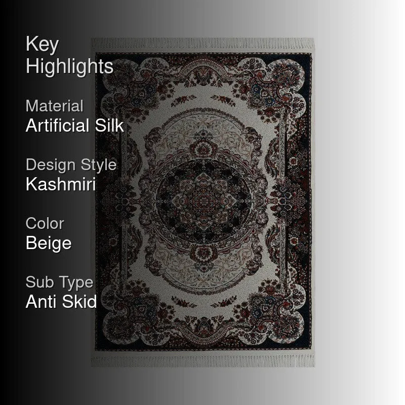 Desi Tapestry Artificial Silk Carpet media 2