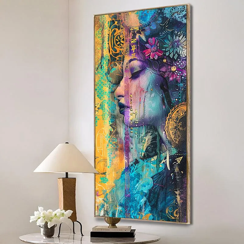 Stellar Queens Modern Canvas Wall Art With Frame - Brown media 2