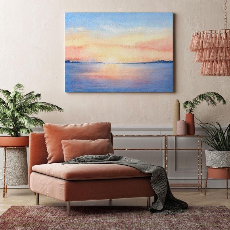 The Beach & The Sunset Canvas Wall Painting - Gallery Wrap media 3