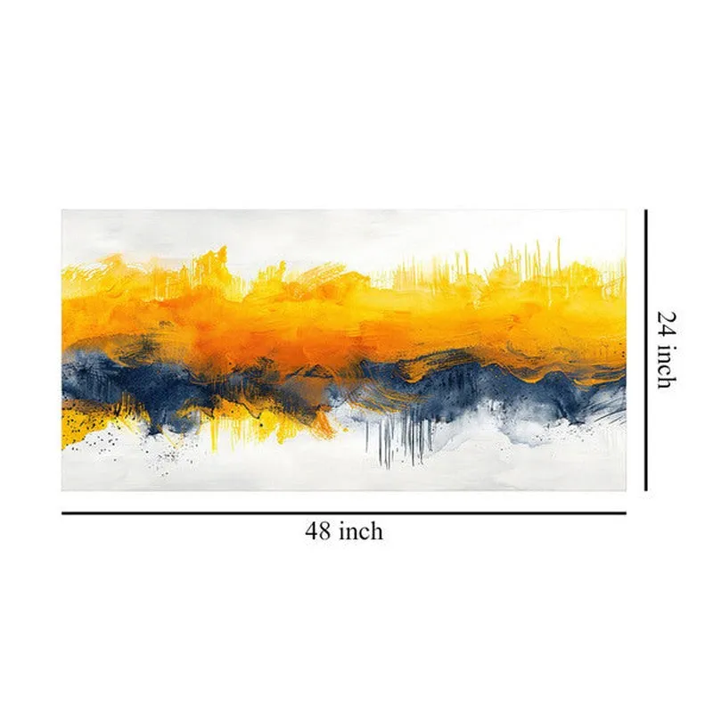 Yellow and Blue Abstract Landscape Wall Painting media 7