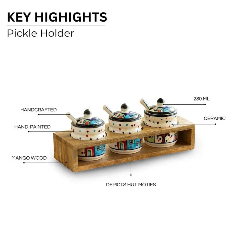 Sweet Home Handpainted Condiment Jar (280 Ml) - Seven Piece Set media 5