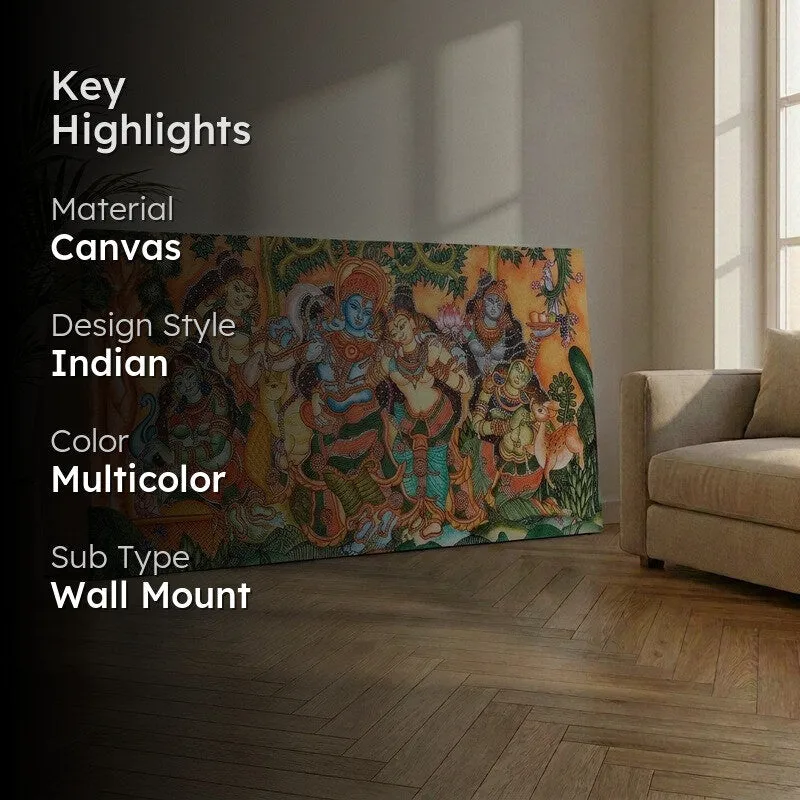 Krishna in Vrindavan Bliss Canvas Wall Painting media 2