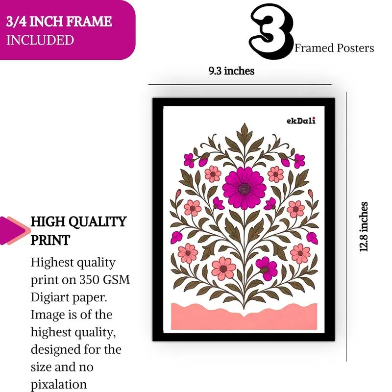Indigo Petalcraft Paper Wall Painting With Frame - Black media 10