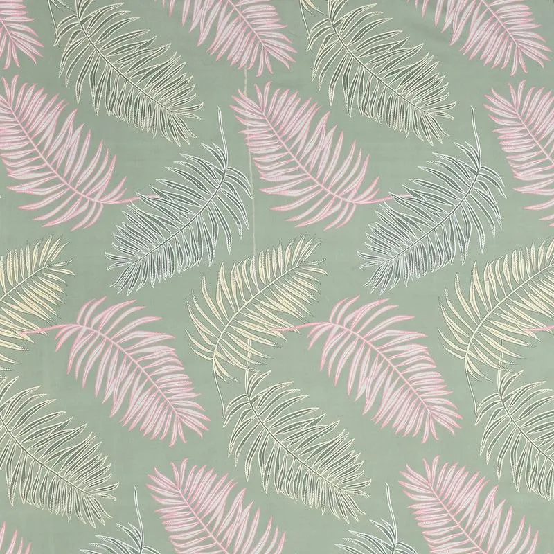 Iberis Floral Microfiber Bedsheet (Fern Green) - 130 GSM media 5