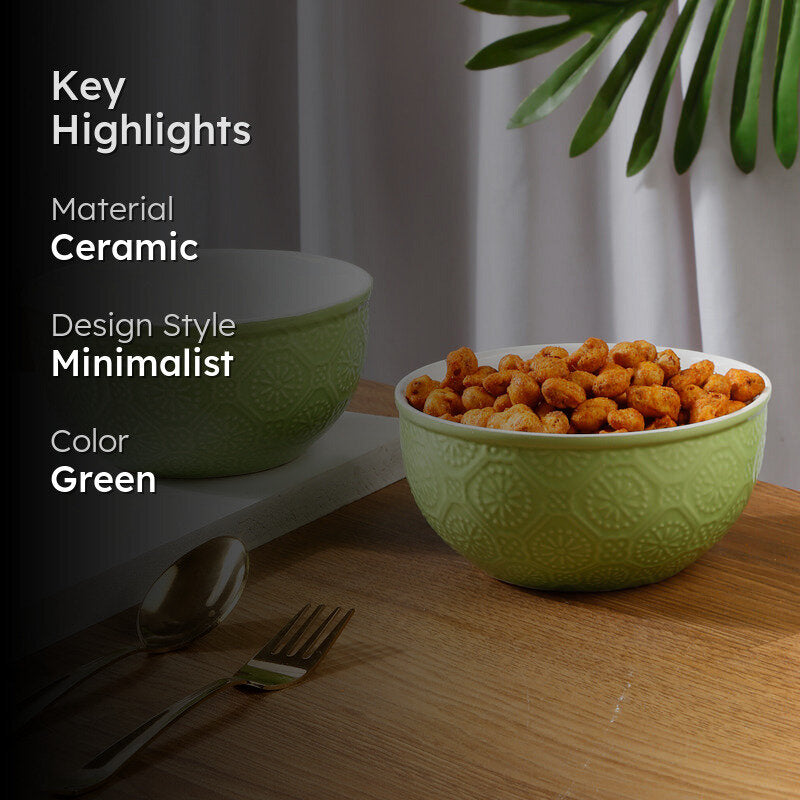 Cuppa Serving Bowl (Green,600 mL) - Set Of Two media 2