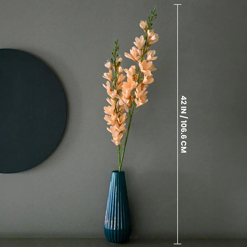 Tall ivory artificial flower stick shown with its 42-inch height measurement.