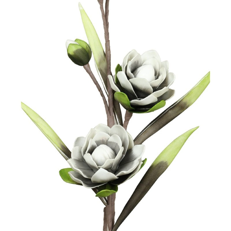 Blossomcharm Artificial Magnolia Foam Flower Stick - Grey media 6