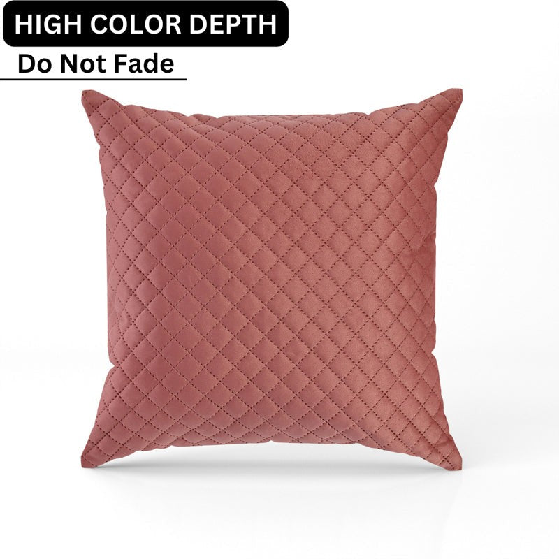 Orson Quilted Velvet Cushion Cover (Pink) - Set Of Five media 6