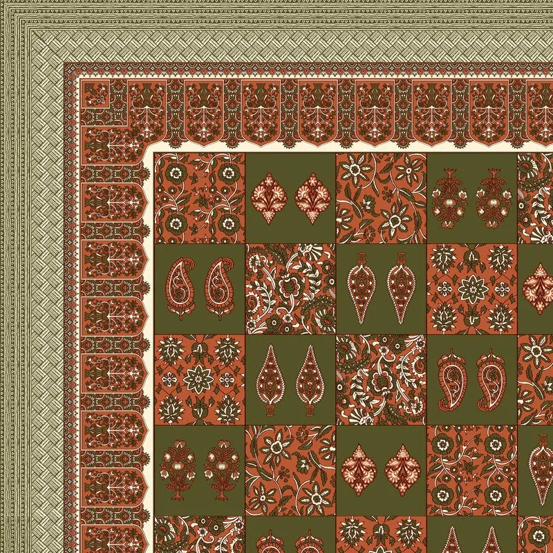 Jaipur Charm Cotton Bedsheet (Olive Green,Maroon) - 120 TC media 6