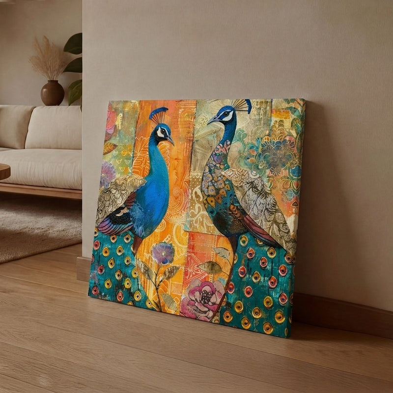 Peacock Harmony Canvas Wall Art