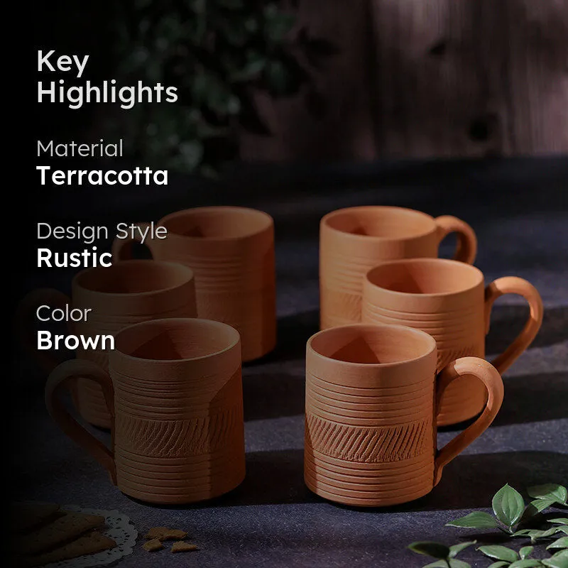Srinda Terracotta Coffee Mug (250 mL Each) - Set of Six media 2