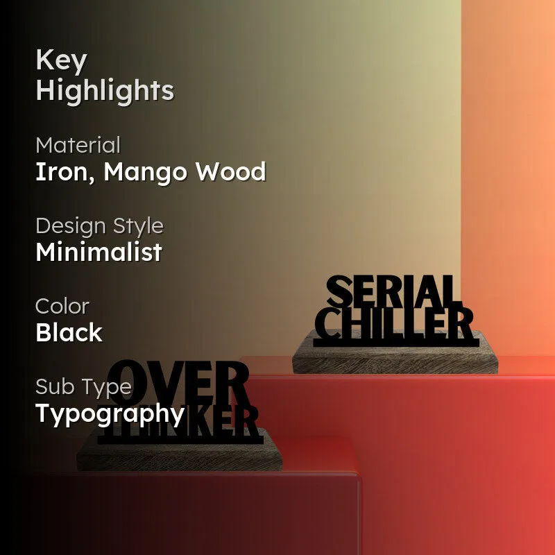 Serial Chiller Typography Showpiece - Set Of Two media 2