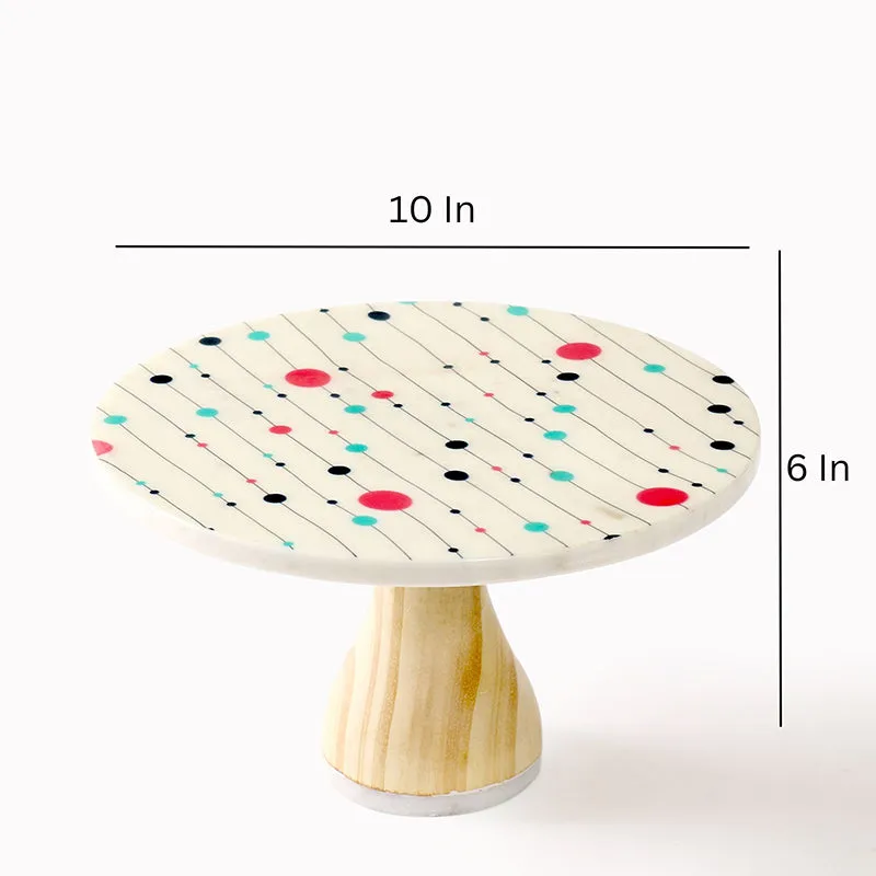 Margrain Printed Marble & Wood Cake Stand media 5