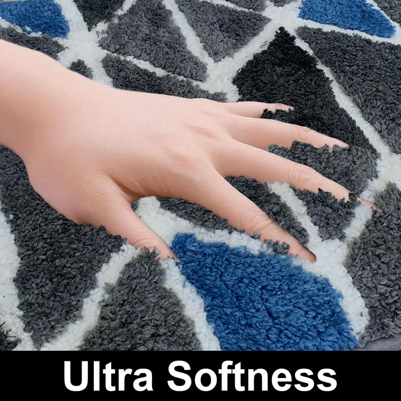 Triangle Edge Microfiber Bath Mat - Grey media 4