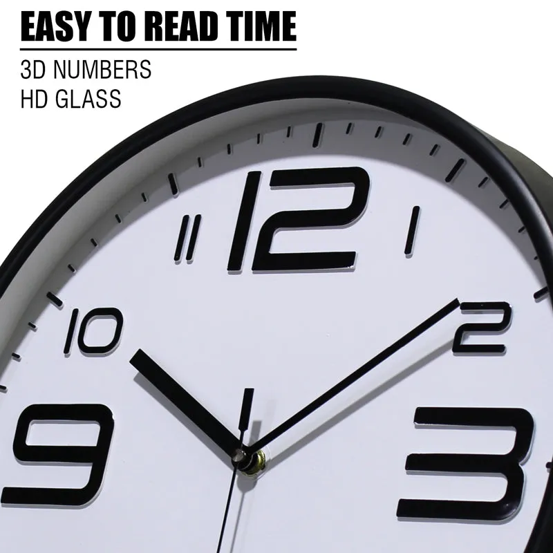 Cadence Analog Wall Clock - Black, White media 9