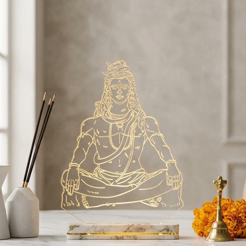 Har Har Mahadev Acrylic Table Lamp - Transparent media 3