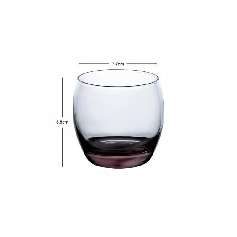 Single clear tumbler with a soft pink base shown against a white background
