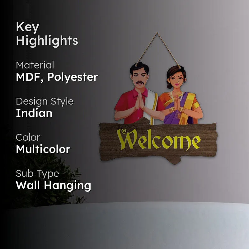 Welcome Home Ethnic Polyester & MDF Wall Hanging media 2