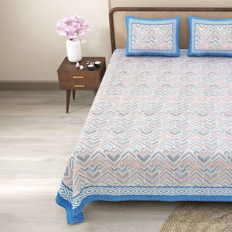 Softum Cotton Bedsheet (Blue) - 240 TC media 4