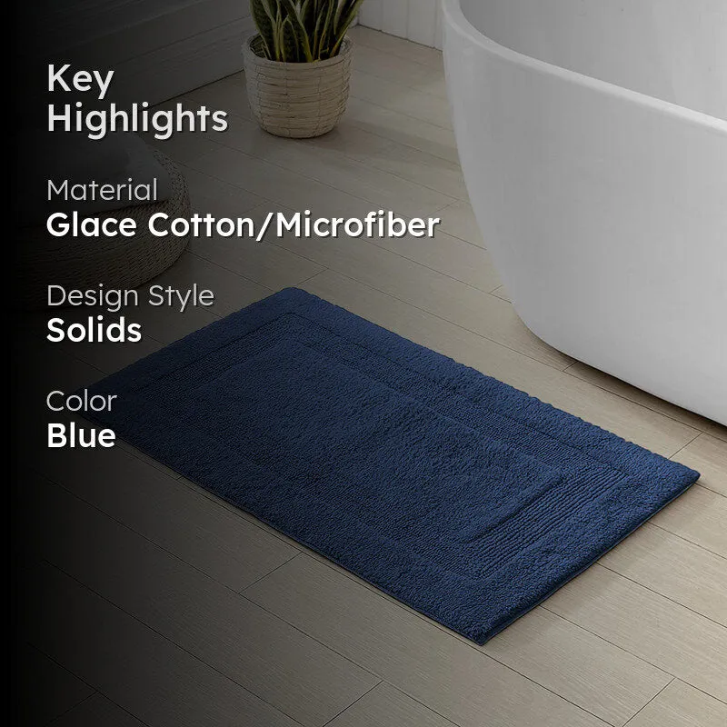 Paris Treads Microfiber Bath Mat - Blue media 2