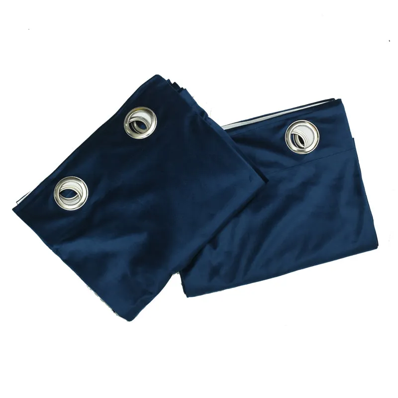 Cisco Solid Curtains (Blue) - Set Of Two media 6