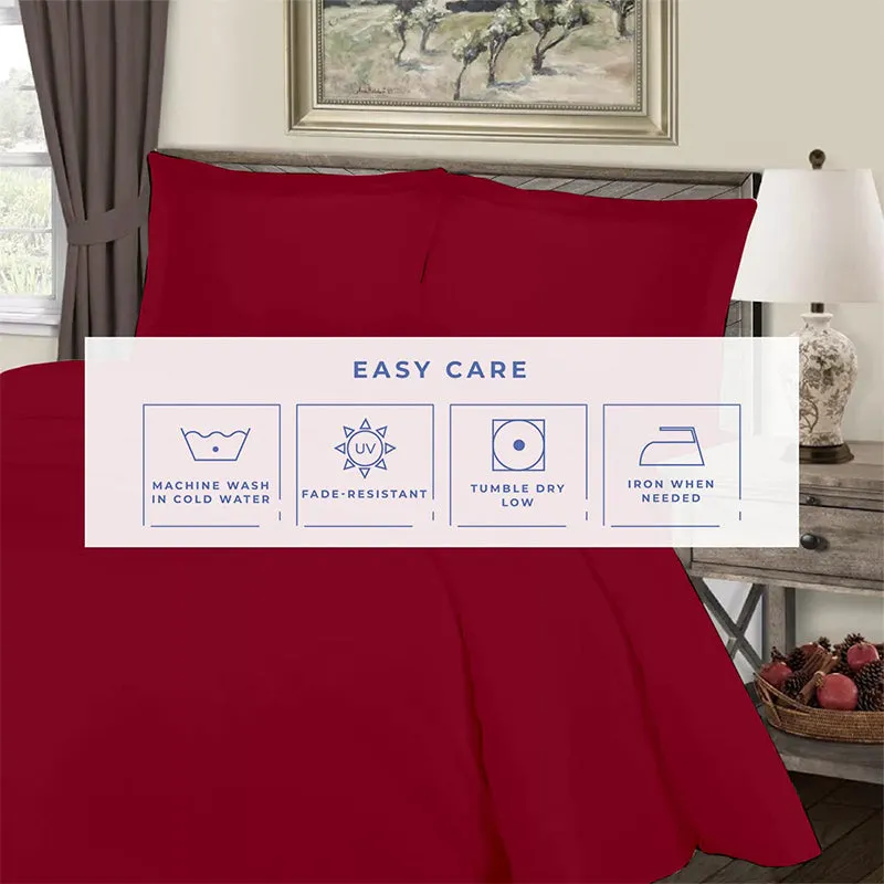 Evelyn 100% Cotton Satin Weave Bedding Set - Maroon - 400 TC media 5