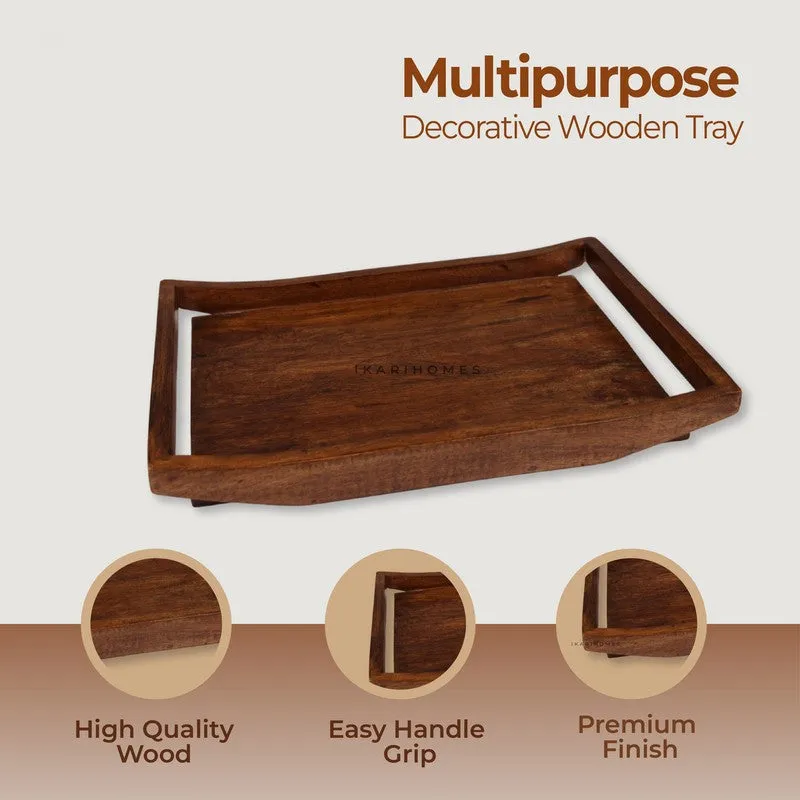 Elegant Wooden Serving Tray media 4