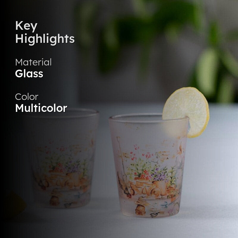 Floral Field Frosted Shot Glass (30 ml) - Set Of Two media 2