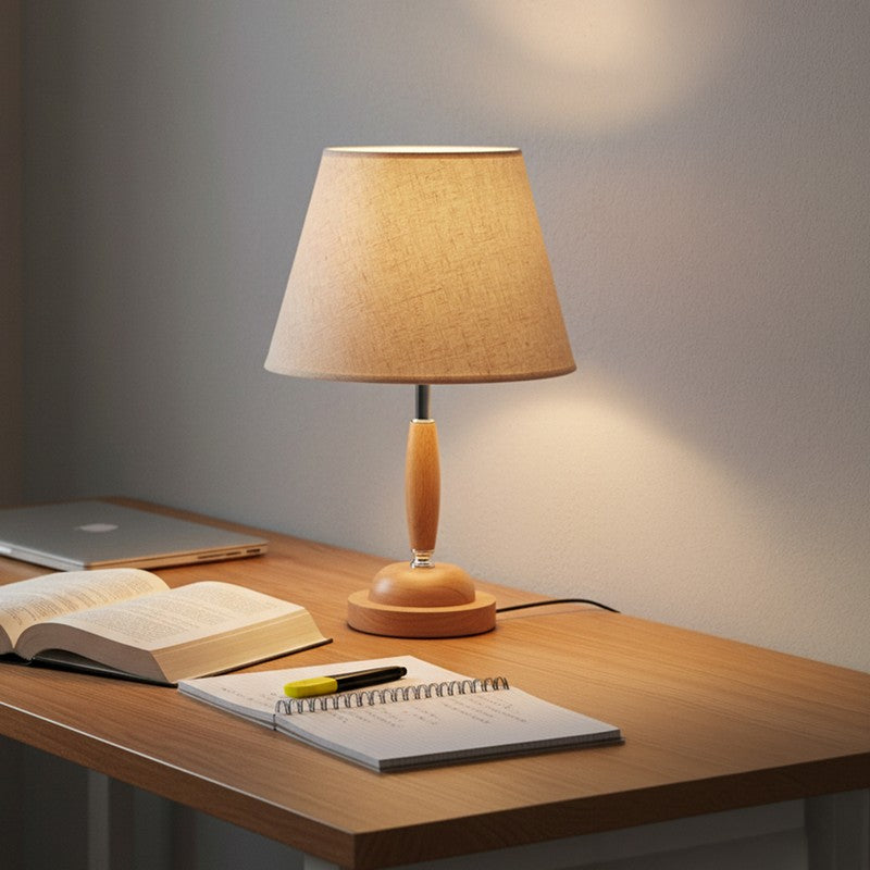 AarviDecor Branson Decorative Wooden Table Lamp - White media 5