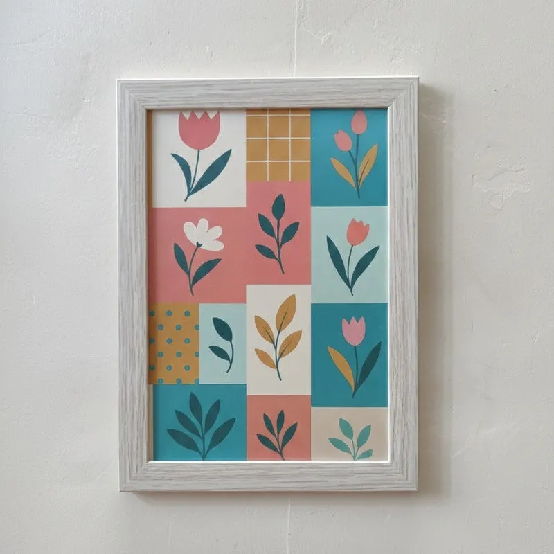 Chic Pastel Wall Painting With Frame - Set Of Three media 6