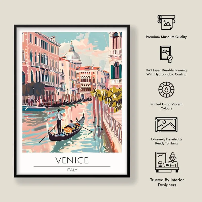 Vintage Venice Framed Canvas Wall Painting media 8