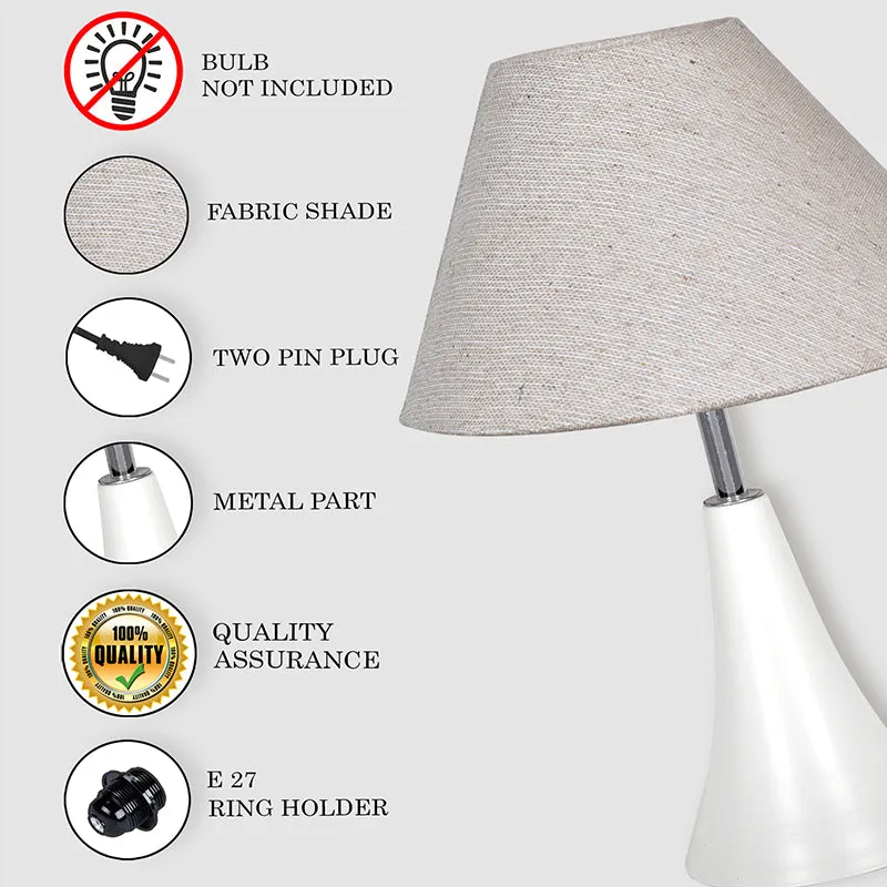 Arrido Metal Table Lamp - Beige,White media 4