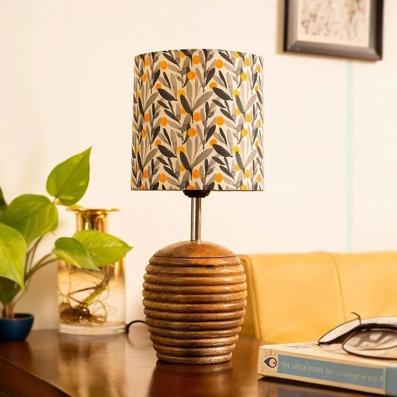 Grey Glamour Dome Fabric Table Lamp - Multicolor media 3