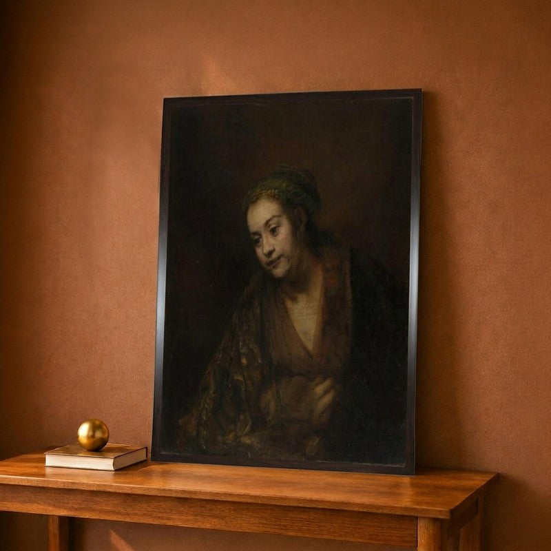 Hendrickje Stoffels c.1650 Canvas Wall Painting - 9 x 12 Inches