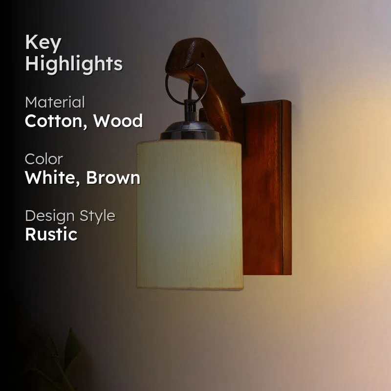 Estrella Wooden Wall Lamp - White media 2