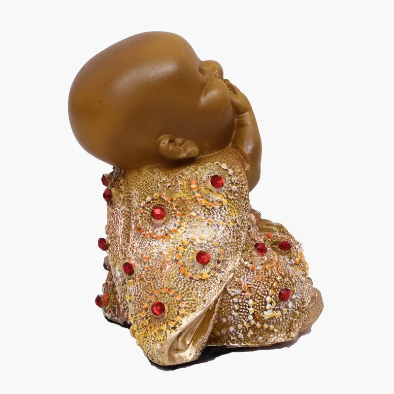 Serenity Laughing Buddha Showpiece - Brown media 4