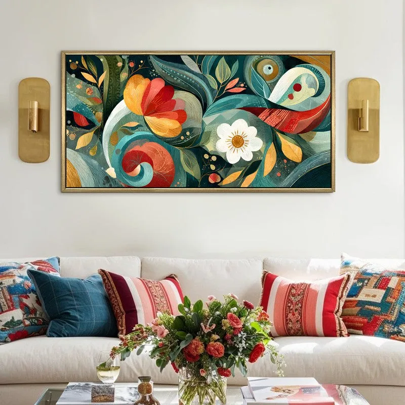 Botanical Whisper Canvas Wall Painting With Frame media 1