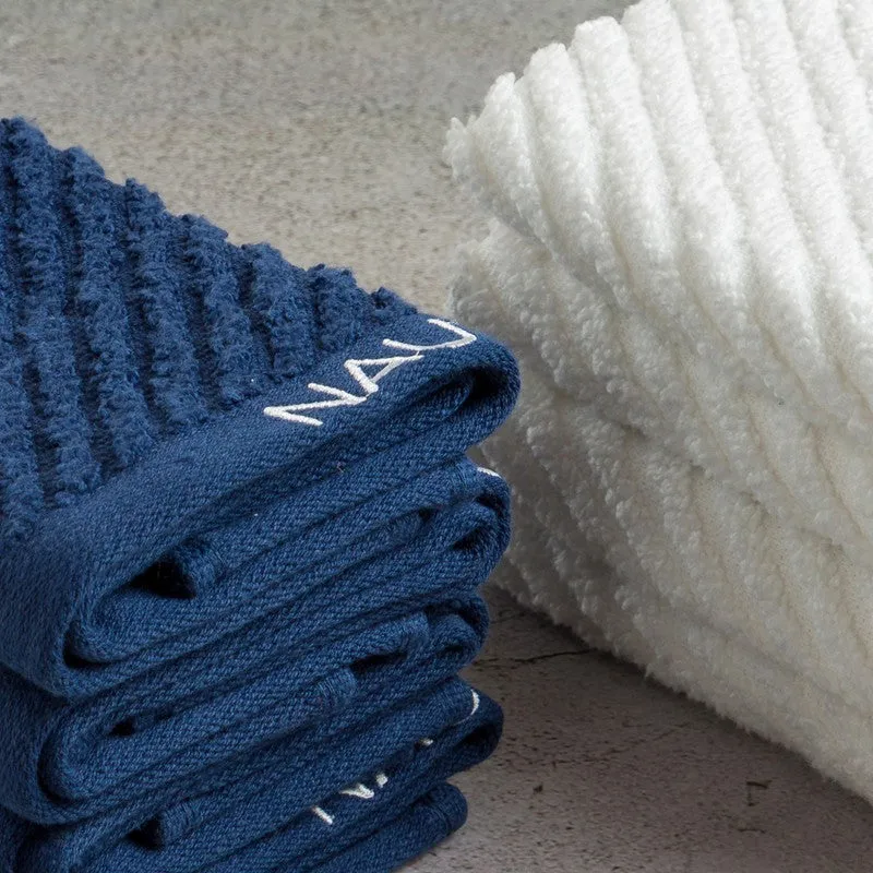 Nautica Riviera Soft Cotton Hand & Face Towel (Blue & White) - Set Of Eight media 4