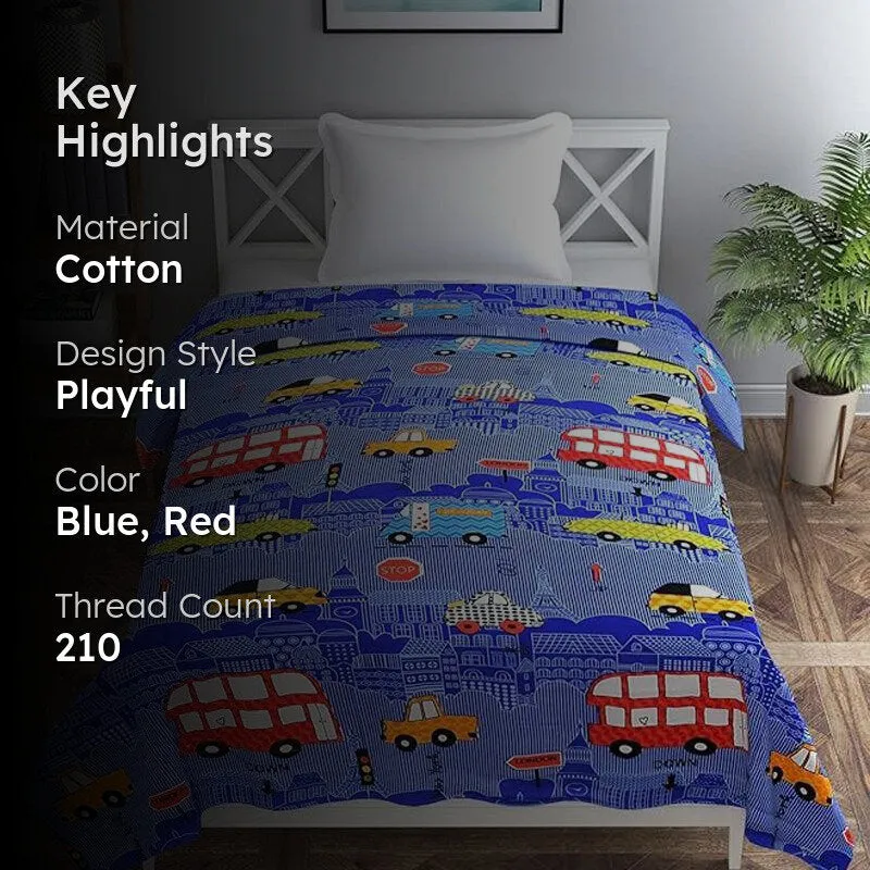 Vroom & Snooze Kids' Cotton Duvet Cover - 210 TC media 2