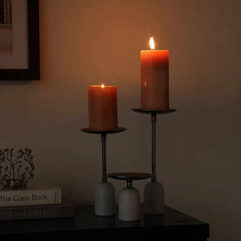 Obra Pillar Candle Holder (Black & White) - Set Of Three media 4