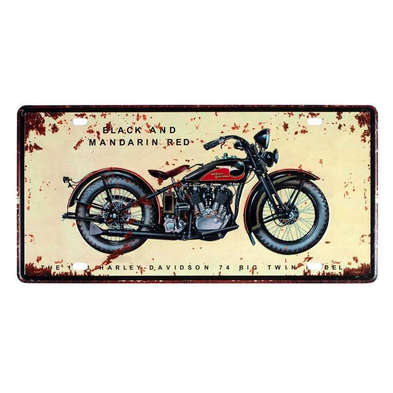 Black And Mandarin Red Motorbike Metal Wall Accent media 3