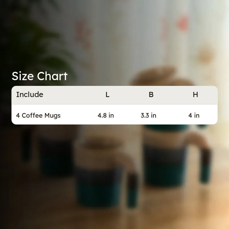 Two Toned Ceramic Coffee Mug (300 Ml Each) - Set Of Four media 8