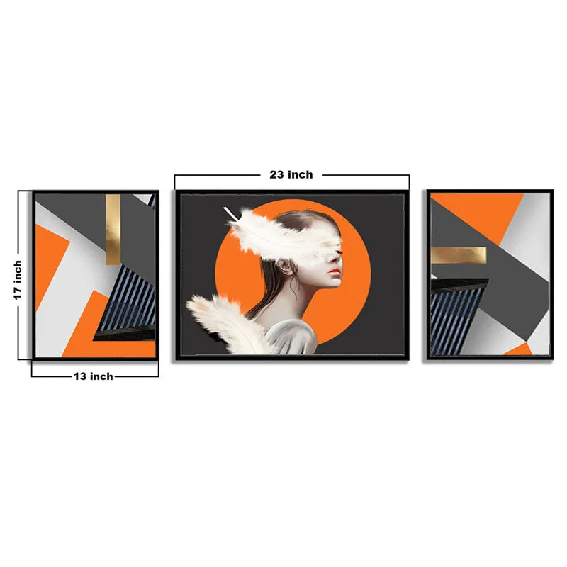 Chyna Cotton Canvas Wall Art - Set Of Three media 4