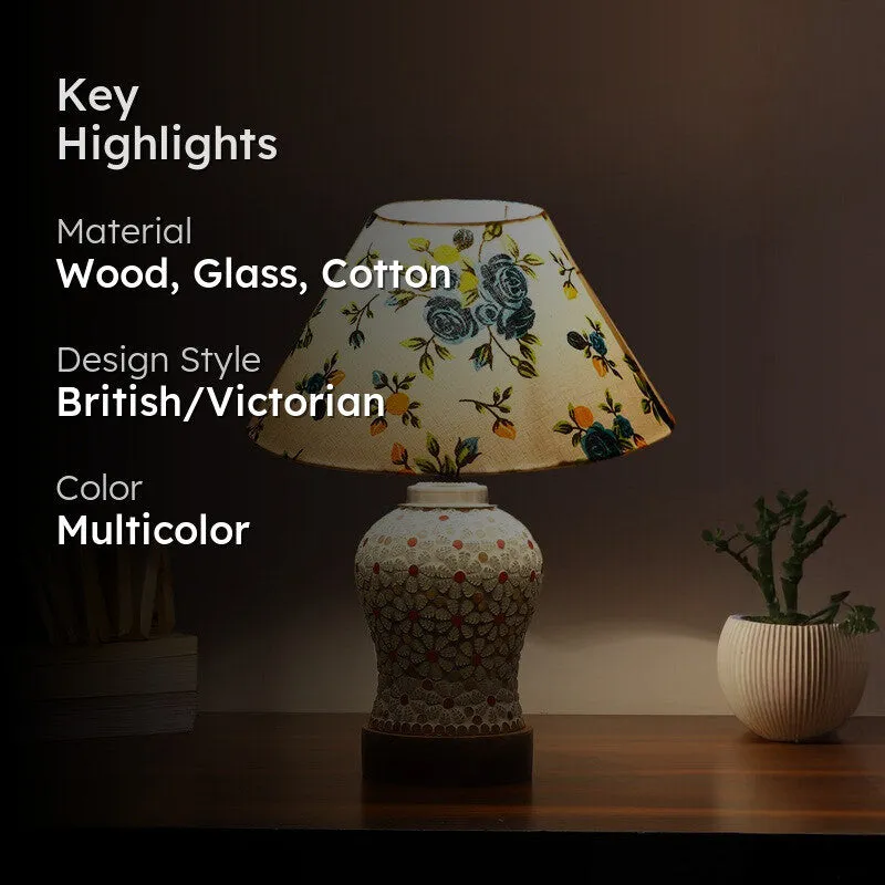 Harmyra Fleur Wooden Table Lamp - Multicolor - 2